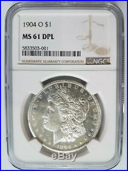 1904 O Silver Morgan Dollar NGC MS 61 DPL Deep Mirrors Proof Like PL DMPL UDM