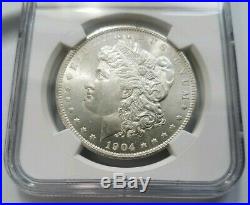1904 O Silver Morgan Dollar NGC MS 64 Rotated Dies 45 Degree Mint Error Red Book