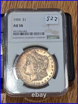 1904 P NGC AU58 Morgan Silver Dollar $1 US Mint Coin 1904-P AU-58