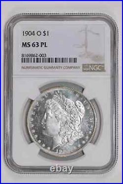 1904-o Morgan Dollar Ngc Ms63 Pl Very Pq, Near Dmpl