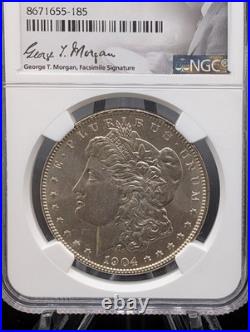 1904-o Morgan Silver Dollar, Brilliant Uncirculated, Ngc Certified Mint State Ms