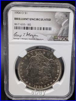 1904-o Morgan Silver Dollar, Brilliant Uncirculated, Ngc Certified Mint State Ms