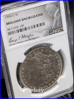 1904-o Morgan Silver Dollar, Brilliant Uncirculated, Ngc Certified Mint State Ms