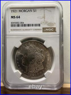 1921 $1 Morgan Dollar NGC MS64 Brilliant Uncirculated