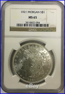 1921 Morgan Silver Dollar NGC MS65