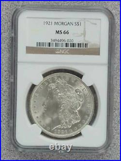 1921 Morgan Silver Dollar NGC MS66 (020)
