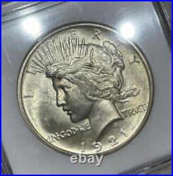 1921 NGC MS63 Peace Silver Dollar High Relief