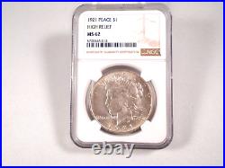 1921 P High Relief Liberty Peace Silver Dollar $1 Coin NGC MS62 (Price is firm)