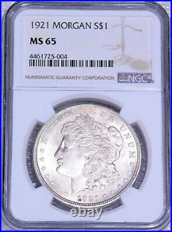 1921 P Morgan Silver Dollar NGC MS65 Frosty White Gorgeous Luster PQ #B388