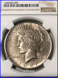 1921 Peace Dollar High Relief NGC MS64 Excellent Patina & Luster PQ
