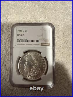 1921-S Morgan Silver Dollar MS62 NGC Brown Label