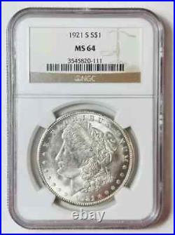 1921 S Morgan Silver Dollar NGC MS-64 White