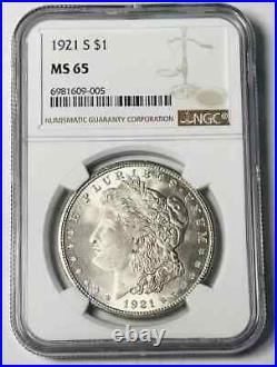 1921 S Morgan Silver Dollar NGC MS-65 Premium Quality