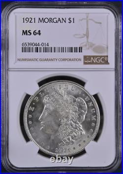 1921-p Silver Morgan Dollar Select-bu Ngc Ms-64 Blast-white Highest-grades