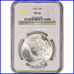 1922-1935 $1 Silver Peace Dollar NGC MS65 (Random Year)