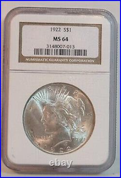 1922 P US Peace SIlver Dollar $1 NGC MS64 #3148007-013