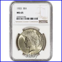 1922 US Peace Silver Dollar $1 NGC MS65