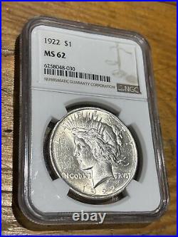 1922 USA Peace Silver Dollar Philadelphia $1 MS 62 NGC