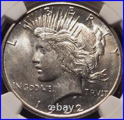 1922-s 1$ Silver Peace Dollar Ngc Choice Ms63 Blast-white Highest-grades