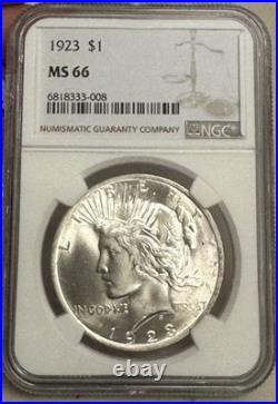 1923 Peace Dollar Silver $1 MS 66 NGC