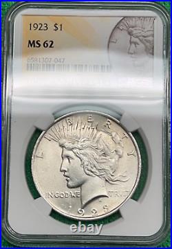 1923 Peace Silver Dollar. NGC MS 62. 100th Anniversary