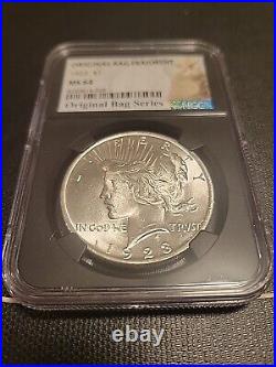 1923 Peace Silver Dollar NGC MS 64 Original Bag Fragment Series