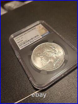 1923 Peace Silver Dollar NGC MS 64 Original Bag Fragment Series