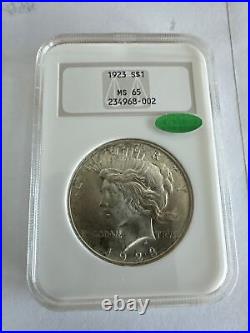 1923 Peace Silver Dollar Ngc Ms65 Cac