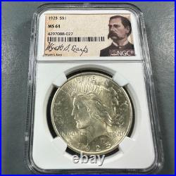 1925 $1 Silver Peace Dollar, NGC MS64, Wyatt Earp (86994) 1925 $1 Silver Peace Dollar, NGC MS64, Wyatt Earp (86994)