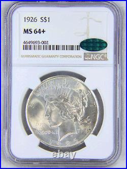 1926 Peace Dollar NGC MS64+ CAC Blast White with Spectacular Luster, PQ #63W