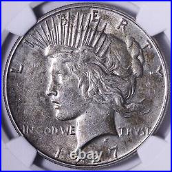 1927-S Peace Silver Dollar NGC AU53 Sharp Strike Toned Better Date OCMM