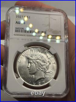1927-S Peace Silver Dollar S$1 NGC AU58! Better Date! Nice Eye Appeal