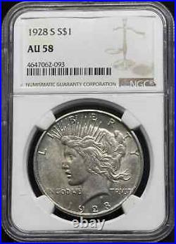 1928 S Peace Silver Dollar NGC AU-58