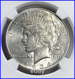 1934-D Peace Silver Dollar NGC AU55 Better Date Nice Luster DPE