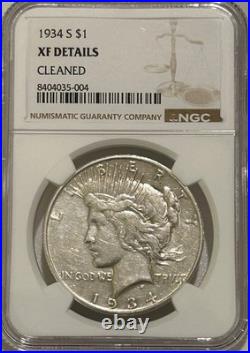 1934 S Peace Silver Dollar NGC XF Details Key Date Peace