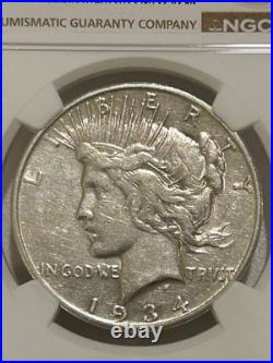 1934 S Peace Silver Dollar NGC XF Details Key Date Peace