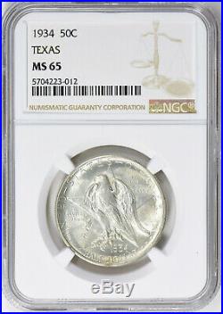 1934 Texas Commemorative Silver Half Dollar NGC MS 65 Mint State 65