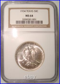 1934 Texas Commemorative Silver Half Dollar NGC MS64