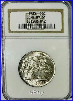 1935 Connecticut Half Dollar NGC MS 64, Blast White with Superb Eye Appeal