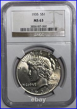 1935-P Peace Silver Dollar NGC MS 63