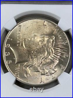 1935 P Peace Silver Dollar NGC MS62 Tougher Date Peace/Toned