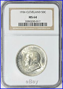 1936 Cleveland Commemorative Silver Half Dollar NGC MS 64 Mint State 64