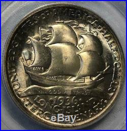 1936 Long Island Commemorative Silver Half Dollar NGC MS65 Exquisite Toned Gem
