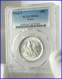 1936 S TEXAS Independence Commemorative Silver Half Dollar Coin PCGS MS i76465