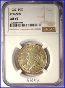 1937 Roanoke Half Dollar 50C Certified NGC MS67 Rare in MS67 $675 Value