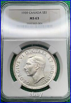 1939 Canada Silver Dollar. NGC MS 63. Pop 182. Only 85 graded higher at NGC