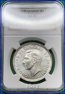 1939 Canada Silver Dollar. NGC MS 63. Pop 182. Only 85 graded higher at NGC