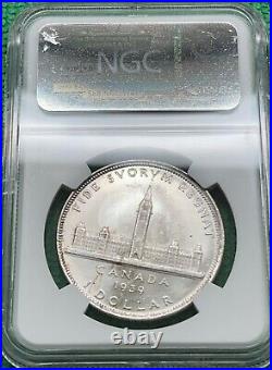 1939 Canada Silver Dollar. NGC MS 63. Pop 182. Only 85 graded higher at NGC