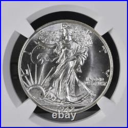 1942-P WALKING LIBERTY Silver Half Dollar NGC MS66 BLAST WHITE COIN