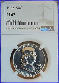 1952 NGC PF 67 Franklin Silver Half Dollar